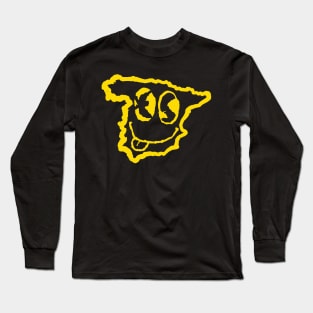 Spain Spanish Eyes Grunge Smiling Face Yellow Long Sleeve T-Shirt